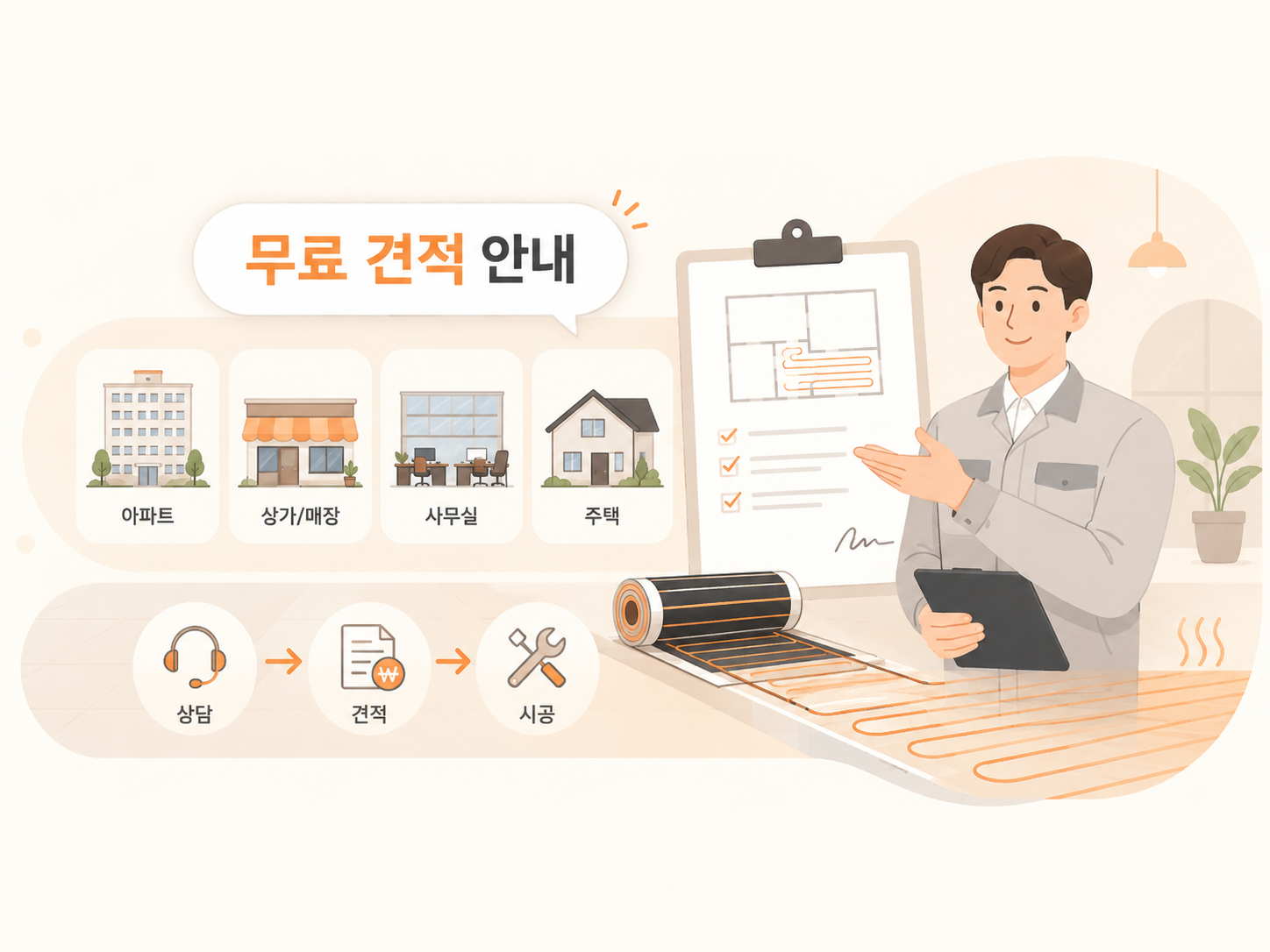 무료 견적 상담 안내 일러스트